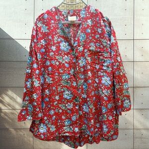 Victoria's Secret Gold Label vintage pajama set Red Floral L